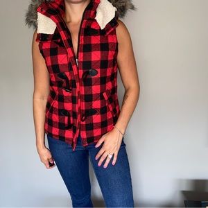 Red & Black Checkered Vest
